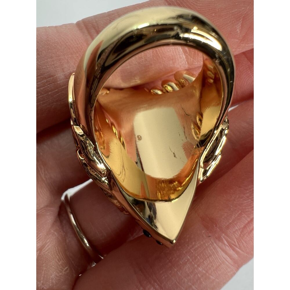 Kurt Geiger Eagle Crystal Brass Ring Multicolor Rainbow Size 9 New - Picture 11 of 13